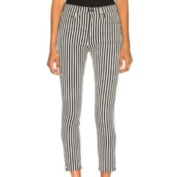 rag & bone High Rise Ankle Skinny Jeans in Oba Print Stripe Size 26 - Picture 3 of 11